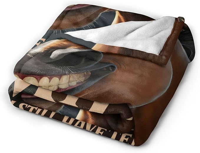 Funny Horse Throw Blanket Soft Fleece Blanket Men Women Gift for Kids Boys Girls for Party Couch Sofa Bed Deco Blankets 50x40 Inches-Ruum Studio Home
