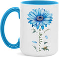Adorable Gerbera Daisy Flower Mug, Customized Flower Themed Cup With Name, Novelty Daisy Flower Accent Mug 11oz 15oz, Custom Daisy Lover Coffee Cup, Personalized Flower Mug For Birthday-Ruum Studio Home