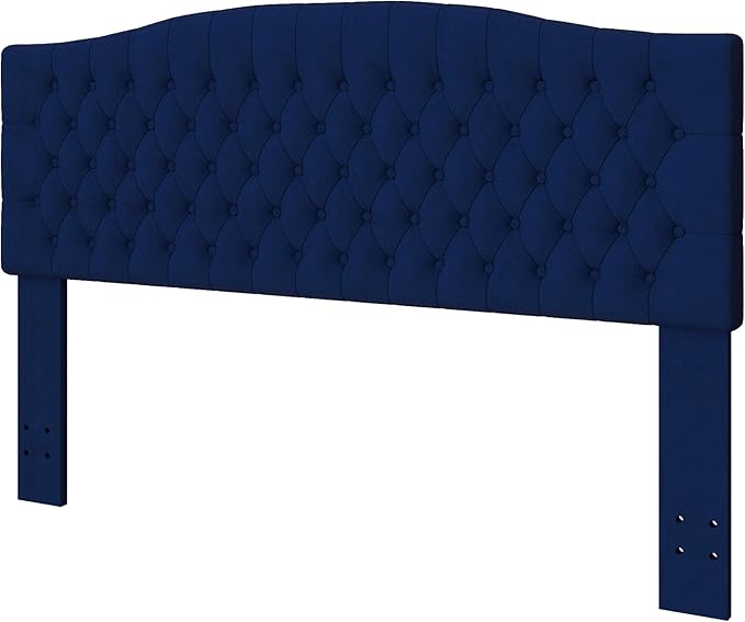 Velvet Upholstered Headboard King/Cal King Size Latest Model Wall Mount, Bed Frame Mount, Featuring High-Density Sponge Padding, Luxury Texture Easy Assembly Comfort and Style-Navy Blue-Ruum Studio Home