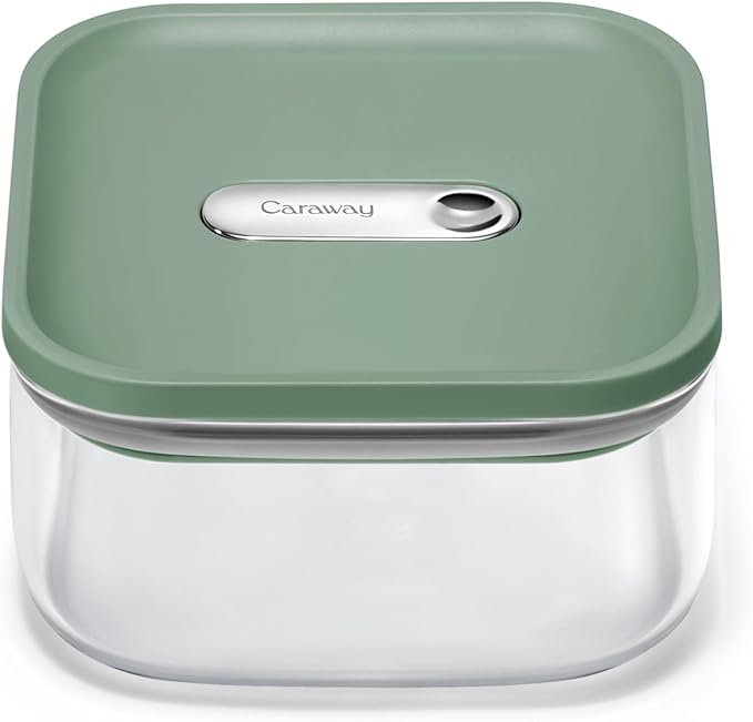 Caraway 1qt Glass Airtight Food Storage Container with Lid – Non-Toxic, BPA-Free Kitchen Storage Container – Stackable, Space-Saving Airtight Container for Dry Goods and More - Sage-Ruum Studio Home