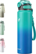 Enerbone 32 oz Insulated Water Bottle, Stainless Steel Bottle with Carrying Strap, Double-Wall Vacuum Insulation Design, Leakproof Sports Bottle with Straw, Keep Drinks Cold or Hot for Hours-Ruum Studio Home