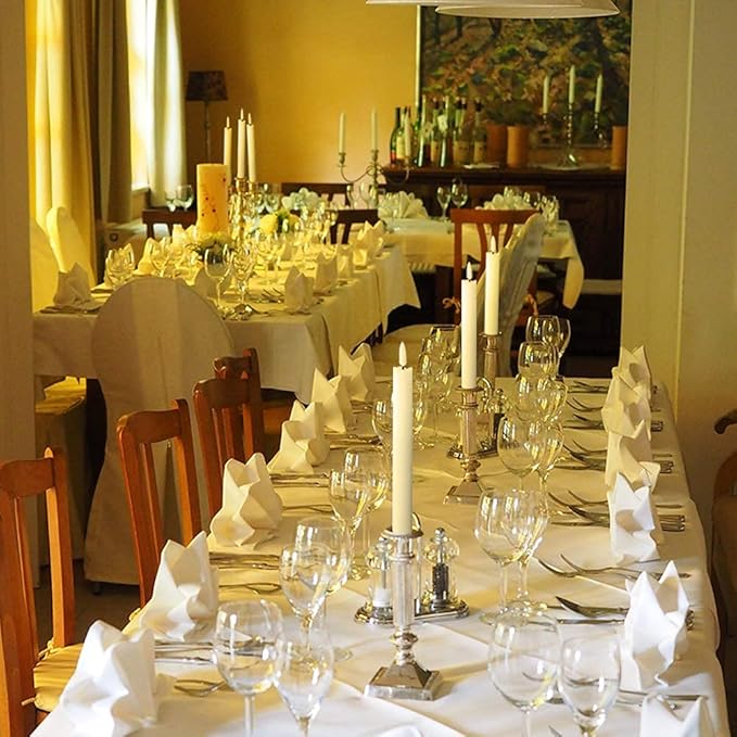 GenSwin Flameless White Taper Candles Flickering with 10-Key Remote, Battery Operated Led Warm 3D Wick Light Window Candles Real Wax Pack of 6, Christmas Home Wedding Decor(0.78 X 9.64 Inch)-Ruum Studio Home