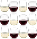 Libbey Stemless 12-Piece Wine Glass Party Set for Red and White Wines-Ruum Studio Home