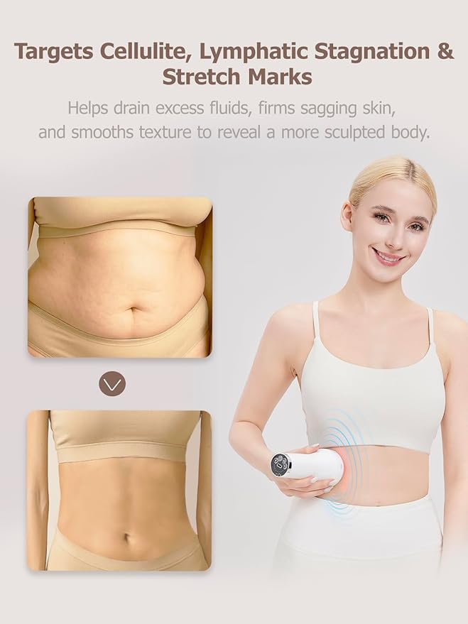 DiDEER Lymphatic Drainage Massager & Anti Cellulite Massage Tool, for Legs, Arms & Belly, Body,Helps Reduce Stretch Marks & Cellulite,with Microcurrent, Light Heat & Vibration-Ruum Studio Home
