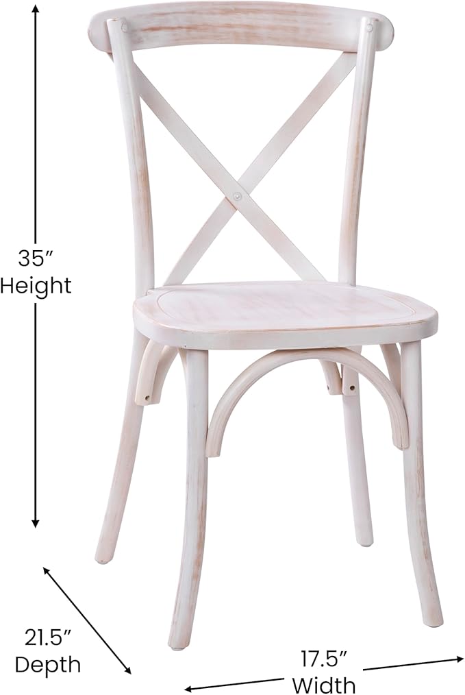 EMMA + OLIVER 2-Pack Lime Wash X-Back Chair-Ruum Studio Home