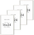 HAUS AND HUES Picture Frames 16x24 - Set of 4 16x24 Picture Frames for Wall, Poster Frames 16x24, 16 x 24 Gallery Wall Frame Set, 16 by 24 Picture Frame Natural Wood Frame (White Frame)-Ruum Studio Home