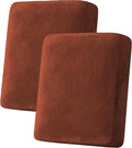 H.VERSAILTEX Velvet Stretch Couch Cushion Cover Plush Cushion Slipcover for Chair Loveseat Sofa Cushion Furniture Protector Seat Cushion Sofa Cover (2 Piece Medium Sofa Cushion Covers, Rust)-Ruum Studio Home