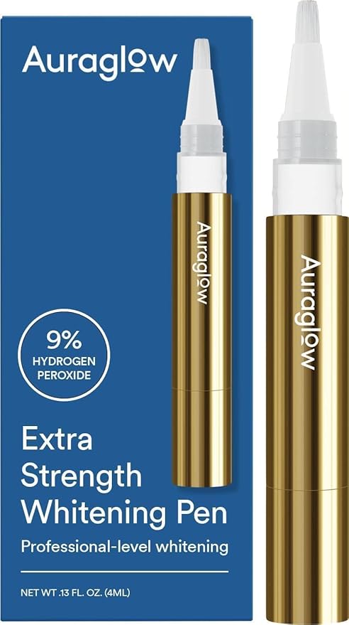 Auraglow Extra Strength Teeth Whitening Pen, 9% Hydrogen Peroxide, 40+ Whitening Treatments, Whitens Teeth Fast, No Sensitivity, 4mL-Ruum Studio Home