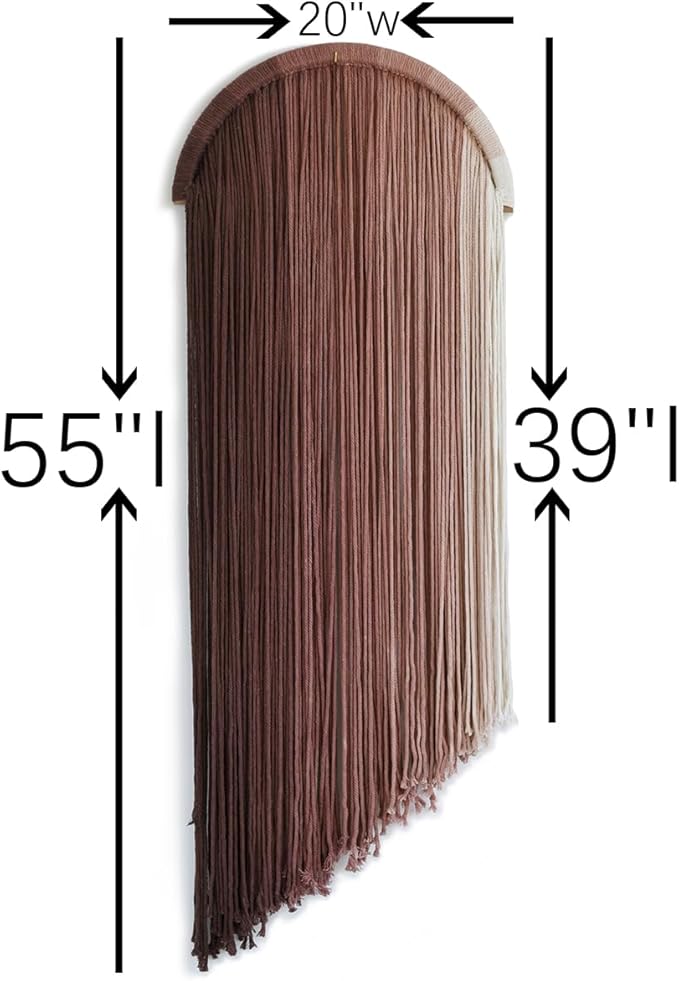 Macrame Boho Wall Decor - Pink Yarn Wall Hanging, 20" Circle Hoop-Ruum Studio Home