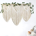 guzhiou large macrame wall hanging - Boho Tapestry Macrame Wall Decor Art- Chic Bohemian Handmade Woven Tapestry Home Decoration for Bedroom Living Room Apartment Wedding Party - 43"x32" (with Ivy)-Ruum Studio Home