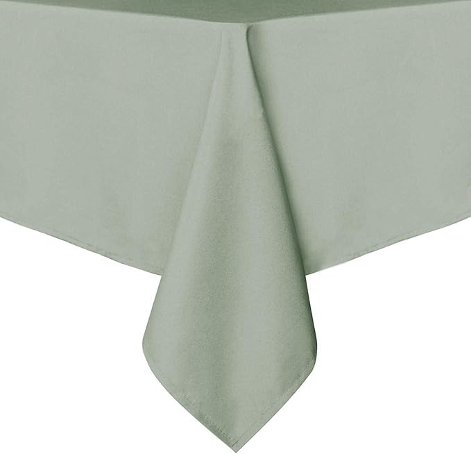 sancua Rectangle Tablecloth - 60 x 102 Inch - Stain and Wrinkle Resistant Washable Polyester Table Cloth, Decorative Fabric Table Cover for Dining Tables, Buffet Parties and Camping, Sage Green-Ruum Studio Home