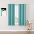 ChrisDowa Small Window Curtains 40 inches Long for Bedroom - Grommet Short Thermal Insulated Room Darkening Curtains for Kitchen (2 Panels, Aqua, 29 x 40 Inch)-Ruum Studio Home