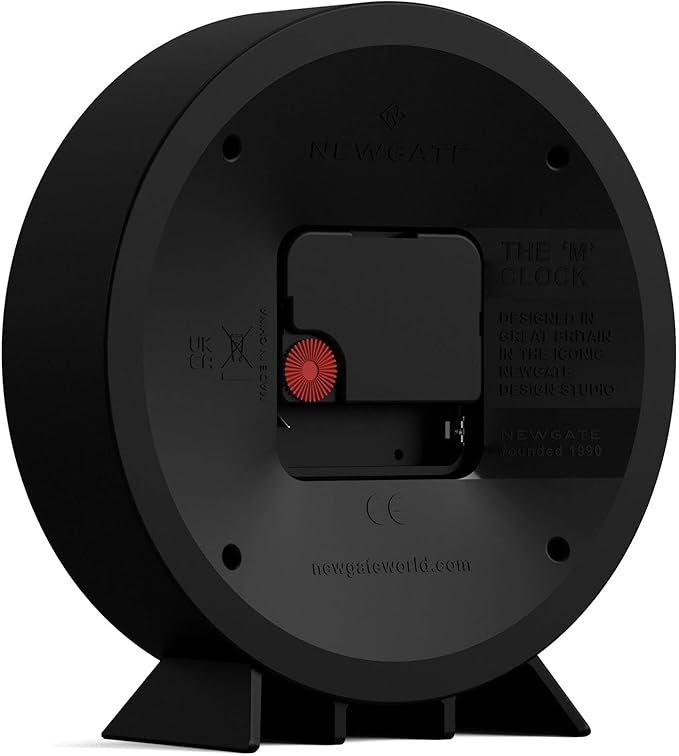 NEWGATE® M Mantel Echo Desk Clock | Modern Round Design | Black | Easy to Read Numbers | Contemporary Style for Desk, Table, Shelf or Bedside-Ruum Studio Home