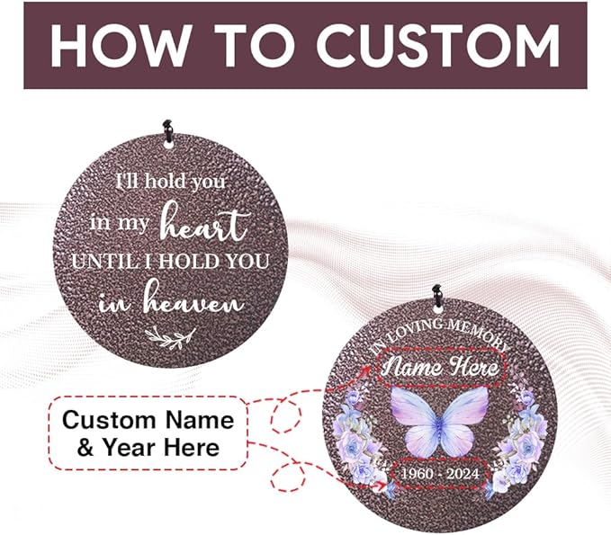 Sympathy Wind Chimes, Personalized Butterflies Wind Chimes for Loss of Loved Dad/Mom, Memorial Sympathy Gifts for Funeral, in Loving Memory of Husband/Wife-Ruum Studio Home