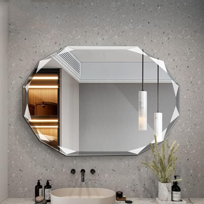 Single Beveled Edge Frameless Wall Mount Bathroom Vanity Mirror, 30” X 40”-Ruum Studio Home