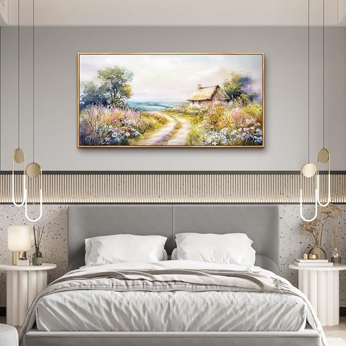 ZUITINGHUA Wood Framed Canvas Wall Art For Living Room Wall Decor For Bedroom Office Wall Decoration Country Road Landscape Paintings Farmhouse Pictures Artwork Room Aesthetic Home Decor 20x40 In-Ruum Studio Home