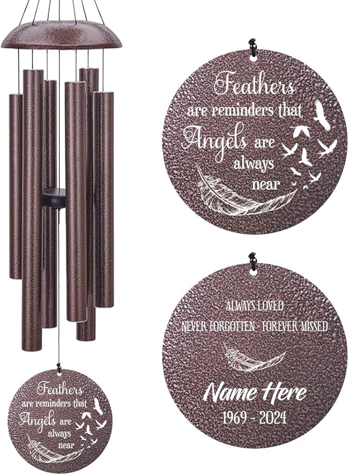 Personalized Wind Chimes for Loss of Loved One, Bereavement & in Memory Wind Chimes, Sympathy Gifts in Memory of Father, Mother, or a Loved One-Ruum Studio Home