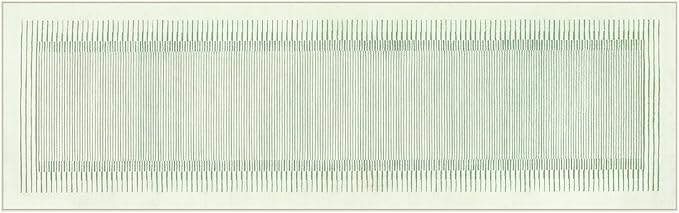 Wonnitar Washable Green Striped Runner Rug for Hallway 2'6"x8', Non-Slip Soft Runner Rug for Bedroom, Low Pile Minimalist 8ft Carpet Runner for Bathroom Laundry Kitchen (Green, 2'6" x 8')-Ruum Studio Home