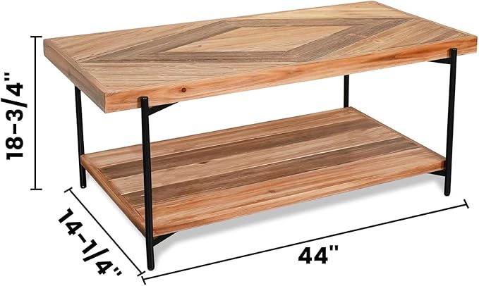 CONSDAN StoneCreek 4 Pieces Fir Living Room Table Set, Solid Fir Wood, Includes 65 inch TV Stand, Coffee Table& Two End Tables-Ruum Studio Home