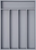 Bamboo Silverware Holder - Drawer Organizer with 5 Slots (Gray)-Ruum Studio Home
