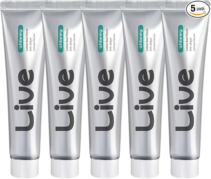 Live Orals Whitening Toothpaste 20g x 5 Units - Fluoride-Free Stain Removal, Strengthens Enamel, Natural Ingredients, Fresh Mint Flavor-Ruum Studio Home