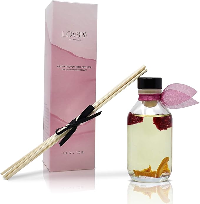 LOVSPA Reed Diffuser Set, Hawaiian Breeze Scented Oil Diffuser with Sticks, Home Fragrance Accessories for Bathroom Shelf Decor, Aroma Diffusers for Home or Office Desk, USA Made-Ruum Studio Home