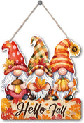 Hello Fall Wood Hanging Gnome Decoration, Autumn Wooden Signs, Rustic Thanksgiving Decoration, Home Interior And Exterior Decor, Autumn Harvest Thanksgiving Home Decor-Ruum Studio Home