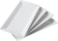 12" Serving Platters Set of 4, White Rectangular Plates, Ceramic Serving Tray, Stackable Large Party Plates for Appetizer, Dessert, Steak, Sushi, Housewarming, Oven Dishwasher Safe-Ruum Studio Home