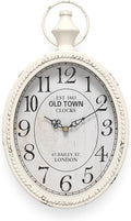 Menterry Small Retro Oval Wall Clock, Antique Old Design, White Vintage Style, Battery Operated Silent Decor Wall Clocks for Kitchen,Bedroom,Farmhouse,Bathroom (11.2" H x 6.7" W)-Ruum Studio Home