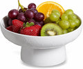 ONEMORE Ceramic Fruit Bowl, 10" Large White Removable Pedestal Bowl for Kitchen Counter, Modern Footed Fruit Bowl with Draining Holes, Decorative Fruit Bowls for Vegetables, Snacks, Candies-Ruum Studio Home