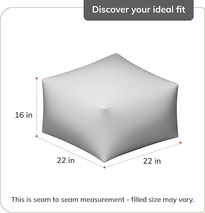 Anji Mountain 22"x22"x16" Handmade & Handcrafted Ottoman Pouf Comfortable Pouf Ottoman Foot Rest & Home Décor Accent for Living Room, Bedroom, Nursery, Kids Room, Patio-Ruum Studio Home