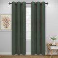Easy-Going Blackout Curtains for Bedroom, Solid Thermal Insulated Grommet and Noise Reduction Window Drapes, Room Darkening Curtains for Living Room, 2 Panels (34x72 in, Greyish Green)-Ruum Studio Home