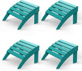 GREENVINES Adirondack-Ottoman | Set of 4 | HDPE Plastic | Outdoor Footrest | All Weather | Foot Rest | Foot Stool | Aqua | for Adirondack Chair | for Patio Backyard Pool-Ruum Studio Home