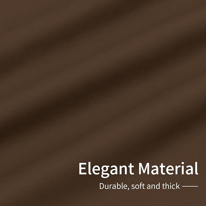 Easy-Going Blackout Curtains for Bedroom, Solid Thermal Insulated Grommet and Noise Reduction Window Drapes, Room Darkening Curtains for Living Room, 2 Panels (42x84 in, Brown)-Ruum Studio Home