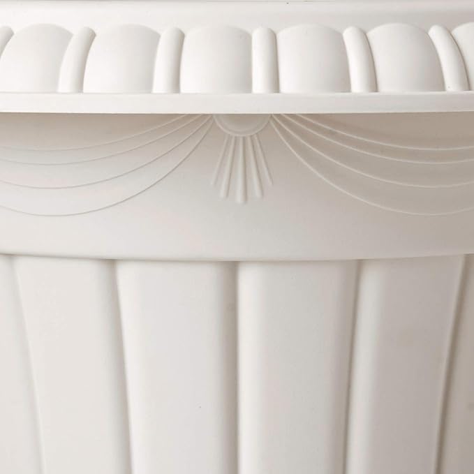 PL00TP Classic Traditional Plastic Urn Planter Indoor/Outdoor, 16" x 18", Taupe-Ruum Studio Home