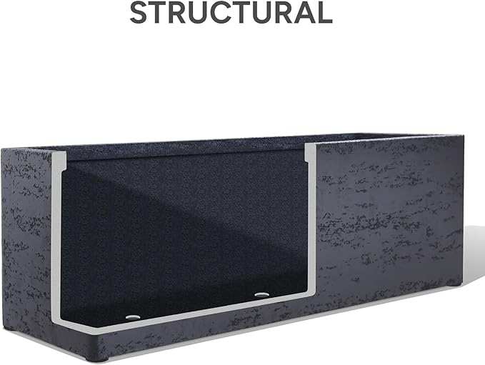 42 Inch Rectangular Concrete Planter（42Lx14Wx15H，58 Pounds）,Durable All-Weather Use with Drainage Holes,Large Rectangular Planter for Outdoor Indoor Plants-Ruum Studio Home