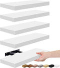 Sorbus Floating Shelves for Wall, Bathroom Shelves Wall Mounted for Kitchen, Bedroom, Living Room, Bathroom Storage, Over Toilet, Hanging Book Shelf for Ｗall Home Decor (White, 5 Pack)-Ruum Studio Home