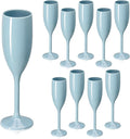 XUWAIDSGN Acrylic Champagne Flutes Toasting Glasses Unbreakable Mimosa Bar Reusable Wine Glasses Vintage Champagne Flutes Stemmed Drinking Cups 5.4 OZ for Christmas Birthday (10, Blue)-Ruum Studio Home