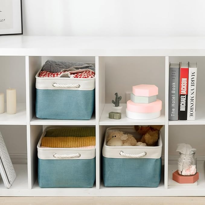 Storage Cubes - 4 Pack Large Fabric Baskets for Organizing, Collapsible Storage Bins for Closet Cloth Decorative Gift supplies Organizer Shelf 15.7 (L) x 11.8 (W) x 8.2 (H) inches-Ruum Studio Home