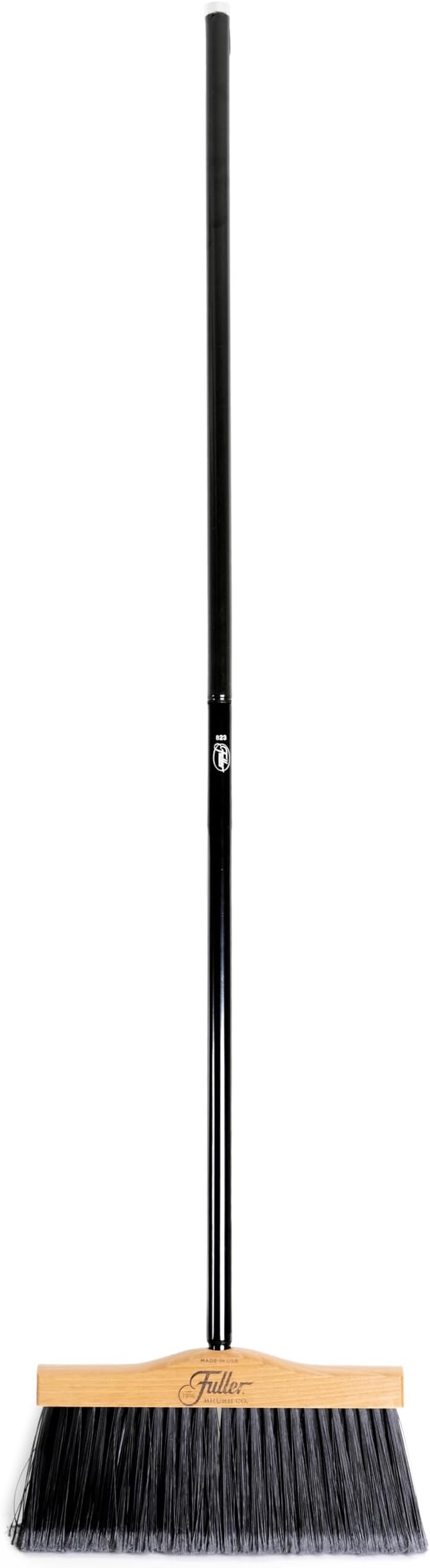 12” Upright Broom with 2 Piece Black Steel Threaded Handle-Ruum Studio Home