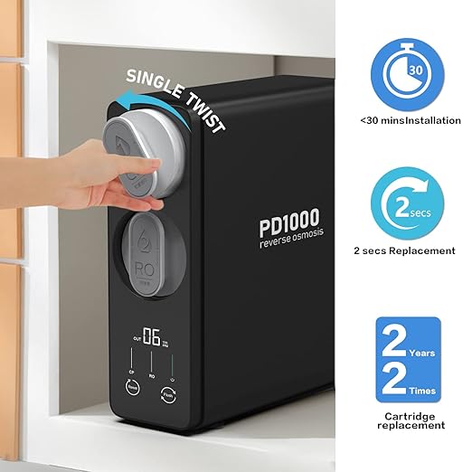 Frizzlife 1000GPD Reverse Osmosis Water Filter, Alkaline Mineral pH+ Reverse Osmosis System, 9-Stage Filtration Tankless RO Water Filter System, 2:1 Pure to Drain, Under Sink, Reduce TDS, PD1000-TAM4-Ruum Studio Home