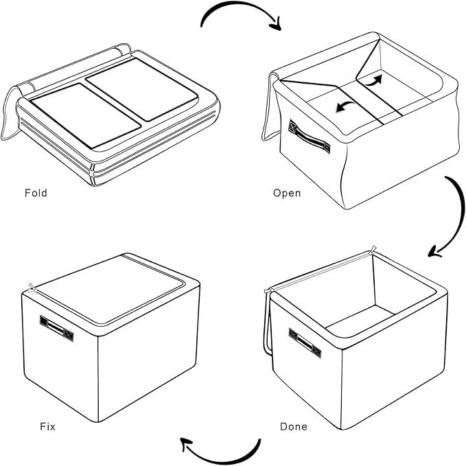 Rectangular Storage Baskets for Shelves - Waterproof Foldable Laundry Basket, Nursery Hamper, Reusable Toy Bin for Organizing Toys, Books, Clothes, Closet 14"x10.2" x10.4"(Beach)-Ruum Studio Home