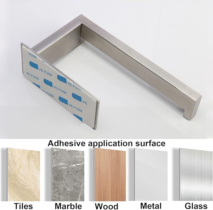 Toilet Paper Holder, Self Adhesive Tissue Holder Stainless Steel Rustproof Paper Roll Holder, No Drilling Easy to Install, Toilet Paper Rack Suitable for Office, Bathroom (2, Brushed Nickel)-Ruum Studio Home