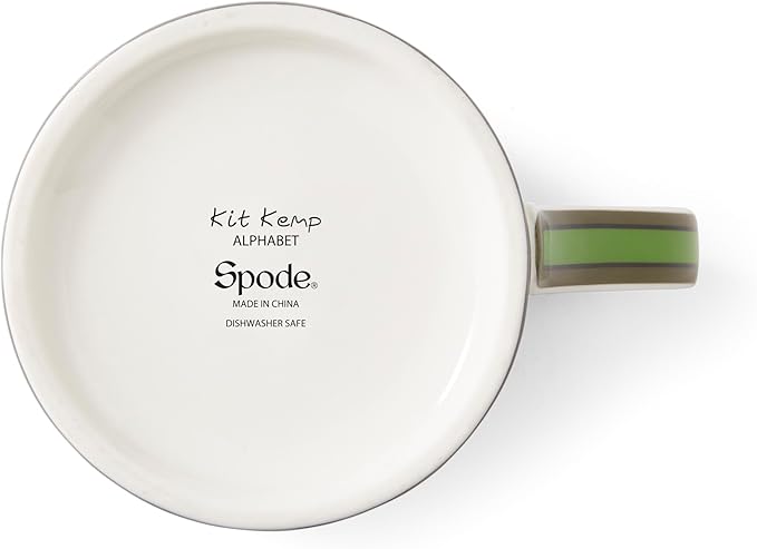 Spode Kit Kemp Alphabet Mug - Letter M Monogram in Fine China, 12oz Ceramic Coffee Cup for Hot Drinks, Personalized Drinkware for Unique Gifts, Dishwasher Safe Tea or Coffee Mug - Gift Box Included-Ruum Studio Home