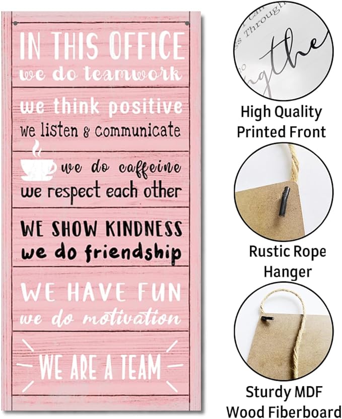 We Are A Team Office Signs Decor, In This Office Sign, Hanging Wood Sign Office Décor, Motivational Quotes Wall Décor, Office Wall Art, Human Resources Office Wall Décor, Team Gift, Gift for Leader F1-Ruum Studio Home