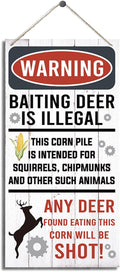 Warning Signs, Funny Hunting Sign Wall Decor, Baiting Deer Is Illegal Sign, Decorative Wood Hanging Wood Plaque, Man Cave Bar Cabin Decor, Pub Decor, Farmhouse Wall Decor for Coffee & Bar-Ruum Studio Home