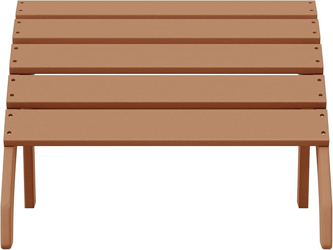 WestinTrends Dylan Outdoor Patio HDPE Adirondack Ottoman Footrest, Teak-Ruum Studio Home