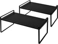 Nxconsu 2Pack Cabinet Shelves Stackable Shelf Organizer Rack Riser for Kitchen Cabinet Pantry Cupboard Counter Countertop Home Organization Storage Space Saver Heavy Duty Metal Nonslip Black-Ruum Studio Home