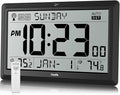 Wall Clock Atomic with Indoor Outdoor Temperature Battery Powered, Easy Reading with 10.5 Inch Large LCD Display, 330FT Range Table Wall Clock with DST, 12/24 Hour for Living Room Kitchen (Black)-Ruum Studio Home