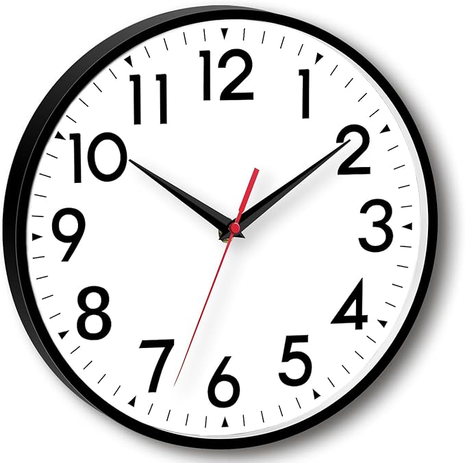 16 Inch Wall Clock, Large Wall Clocks Battery Operated, Big Silent Non-Ticking Analog Clock Decorative for Living Room, Office, Kitchen, Outdoor,Classroom, Bedroom, Bathroom, School(Black)-Ruum Studio Home